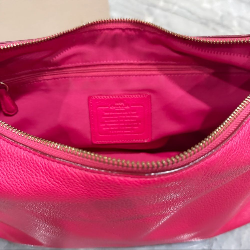 Coach Celeste Pink Pebble Leather Shoulder Bag - Picture 8 of 8